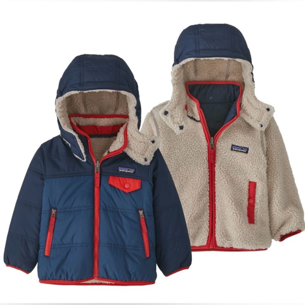TODDLER PATAGONIA TRIBBLES REVERSIBLE HOODED FLEECE JACKET, 4T